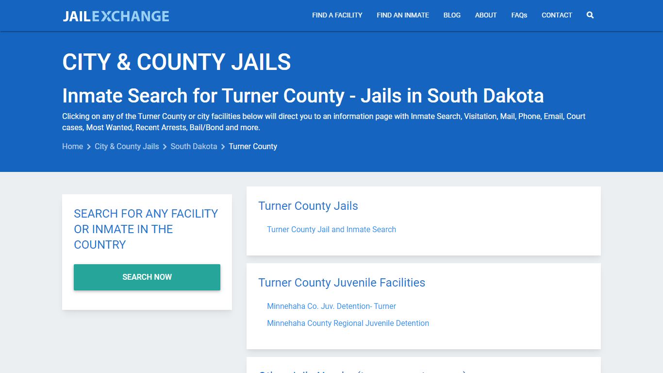 Inmate Search for Turner County | Jails in South Dakota - Jail Exchange